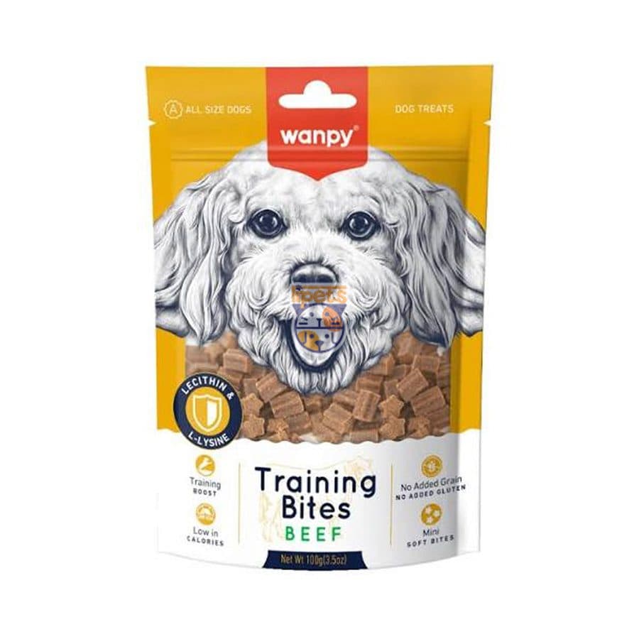 تشویقی آموزشی سگ تکه ای بیف ونپی 100 گرم wanpy training bites beef