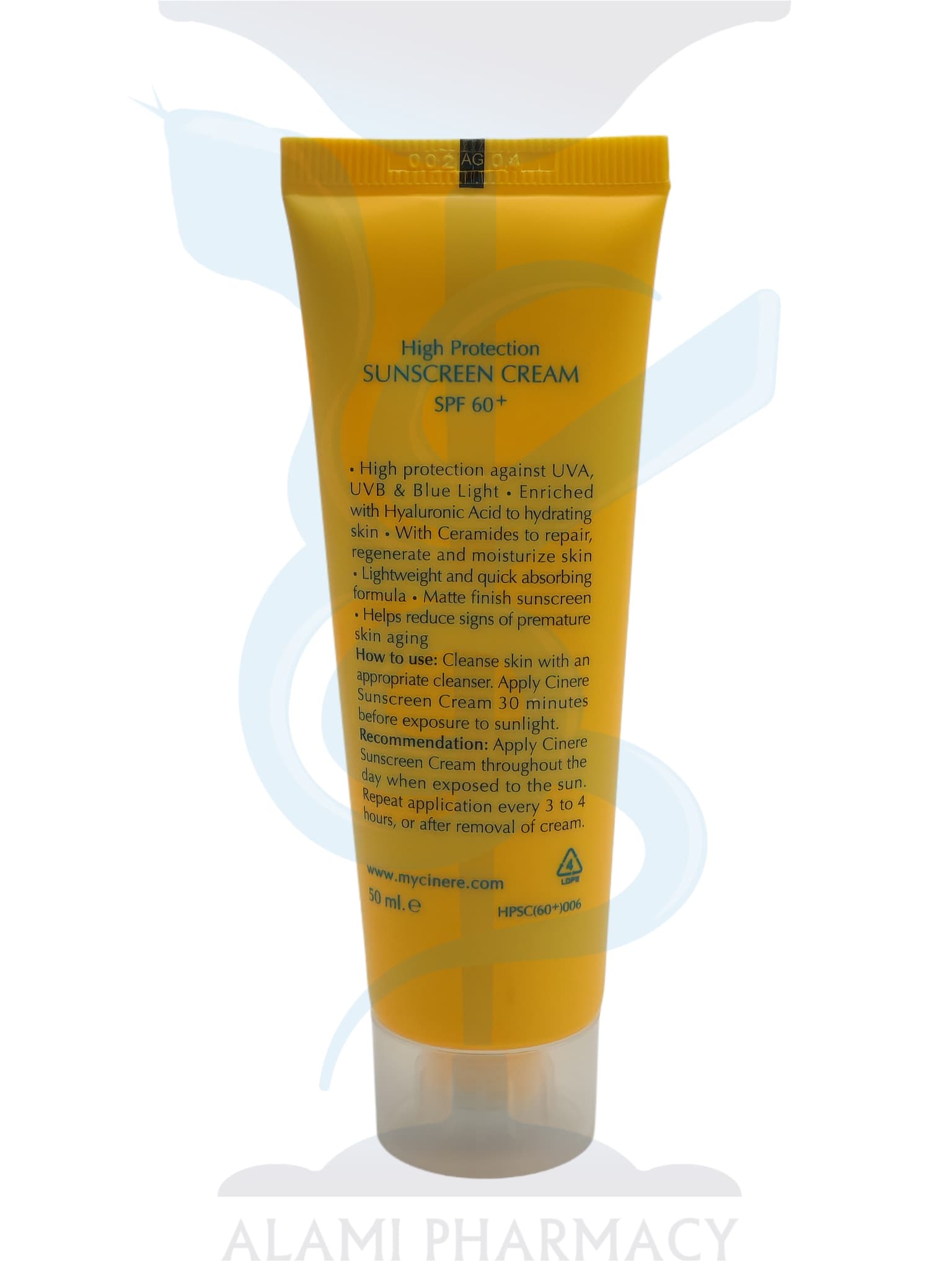 کرم ضد آفتاب بدون رنگ سینره SPF60 مناسب انواع پوست 50 میل — تصویر ۶
