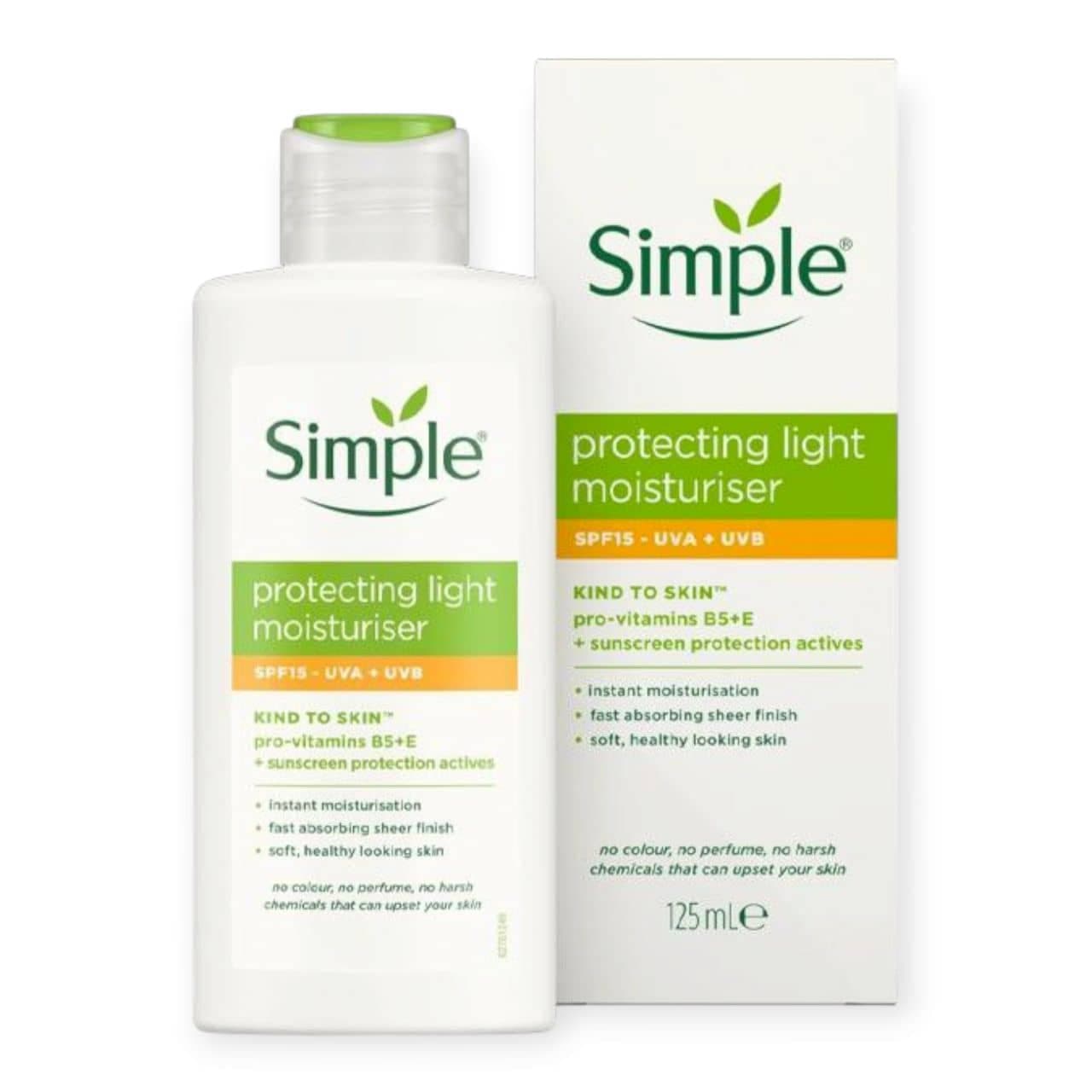 کرم آبرسان و مرطوب کننده لایت ضدآفتاب دار سیمپلSimple با اس پی اف 15 حجم 125 میل