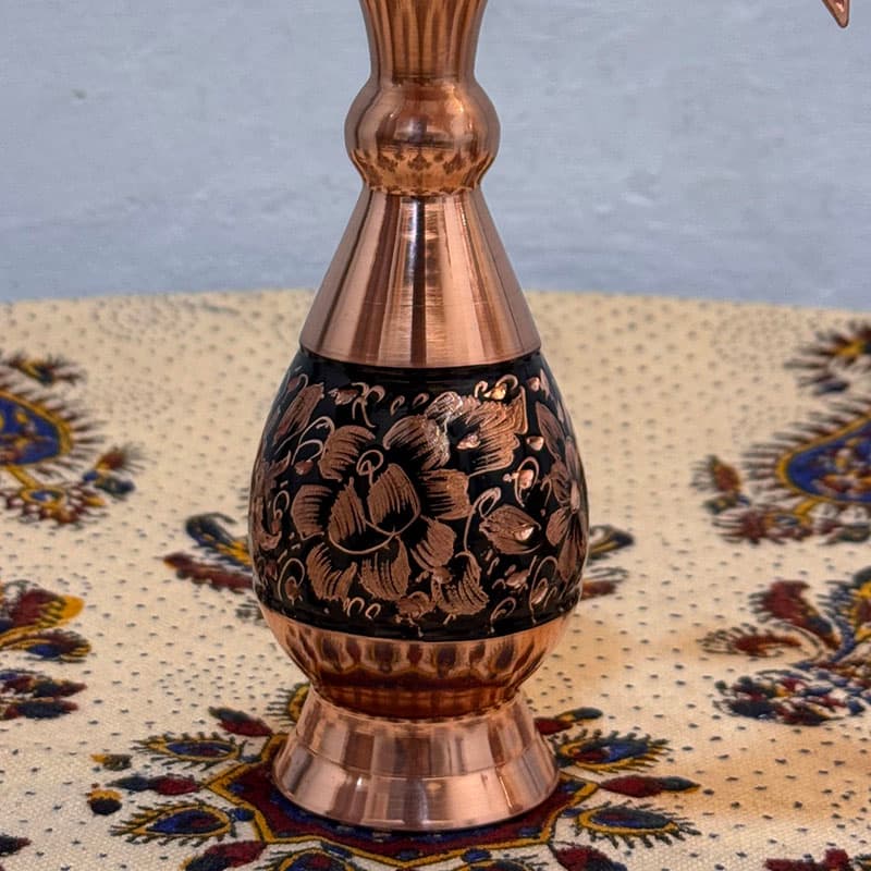 ست هدیه الماس تراش گلدان مسی 16 با جعبه سنتی — تصویر ۴