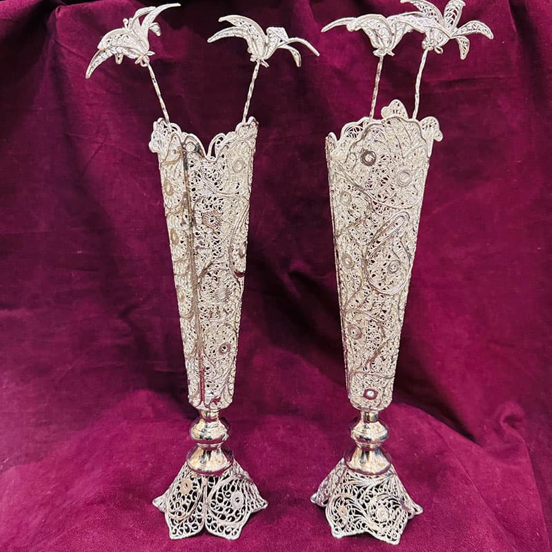 گلدان ملیله کاری مدادی 30 سانتی