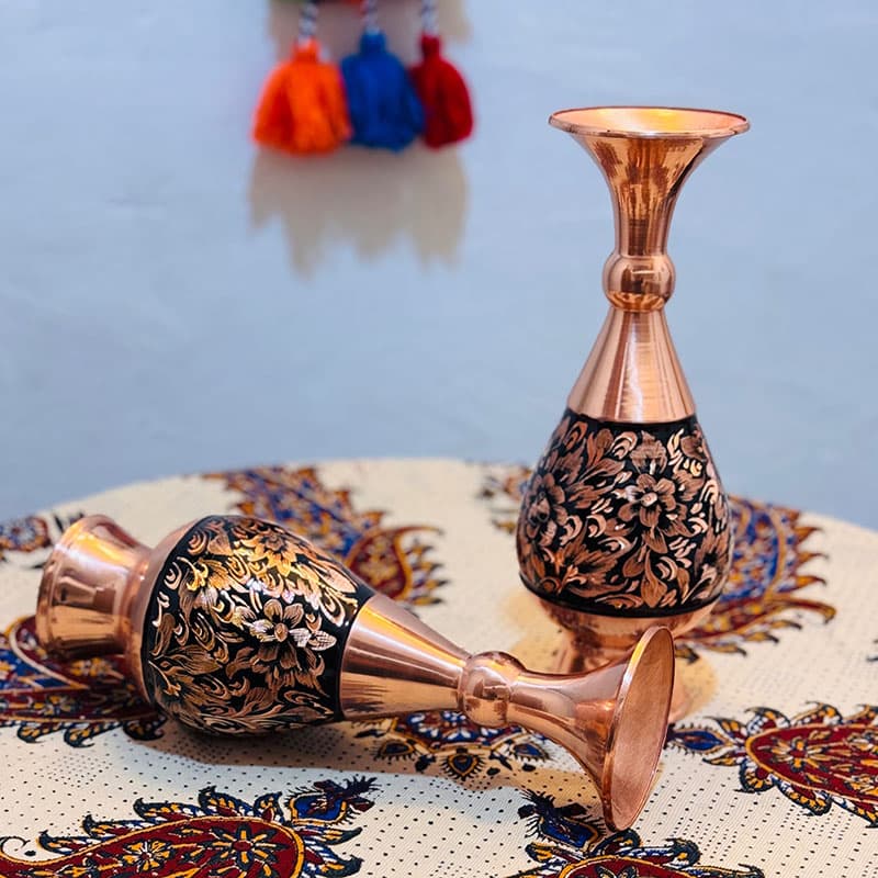 ست هدیه اداری گلدان مسی الماس تراش 25 — تصویر ۸