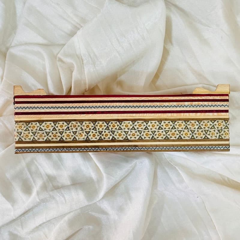 جعبه دستمال کاغذی خاتم چوبی نقاشی گل و مرغ — تصویر ۲