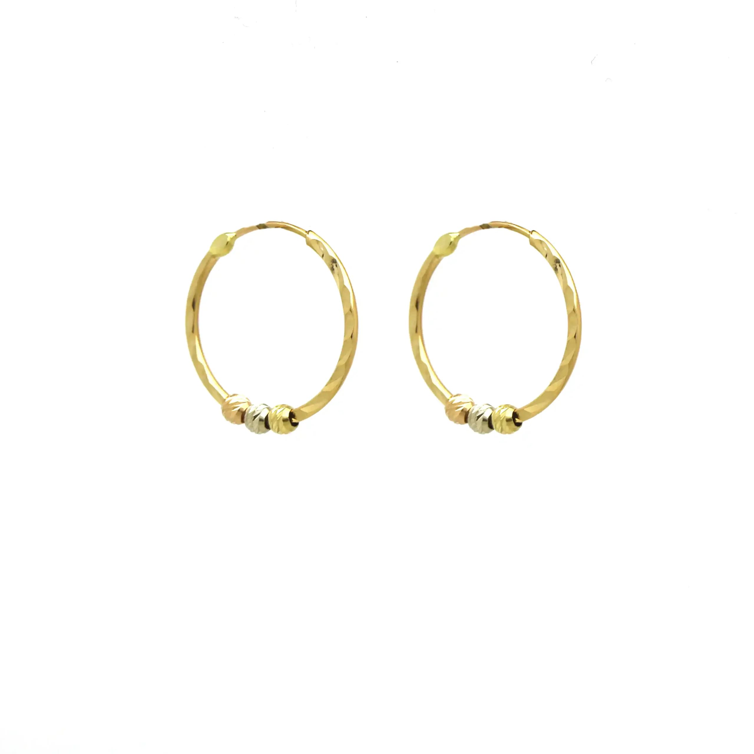 گوشواره طلا البرنادو حلقه ای کوچک گوی 097 — تصویر ۲