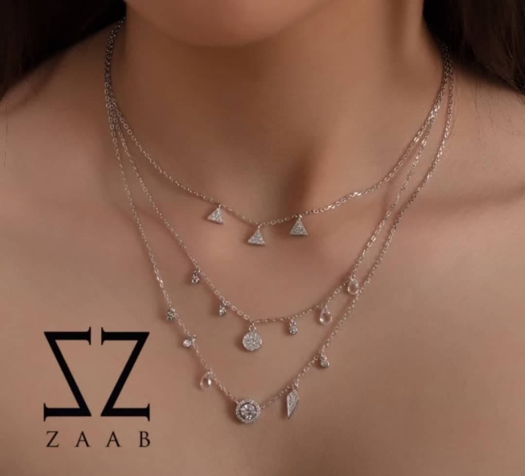گردنبندنقره سه لاین