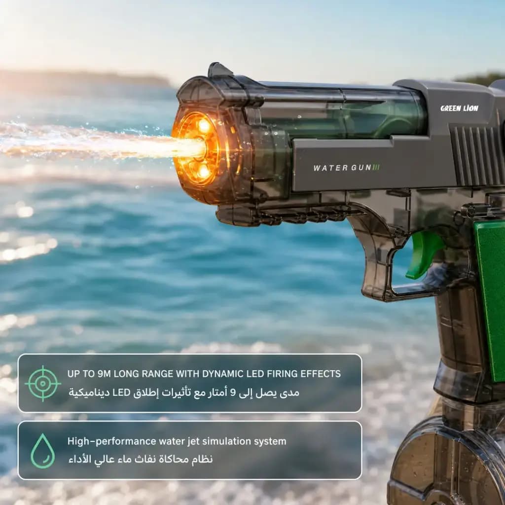 تفنگ آب پاش گرین لاین Green Lion GN85-Water Gun with Electric Continuous Shooting GN85ELEWGN — تصویر ۲