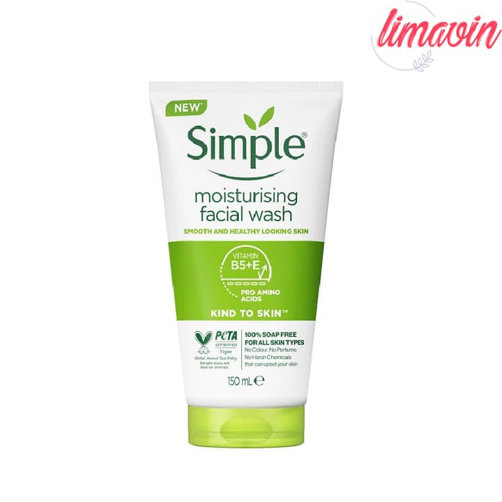 ژل شستوشوی صورت سیمپل مدل moisturising مناسب پوس خشک حجم 150 میلیلیتر