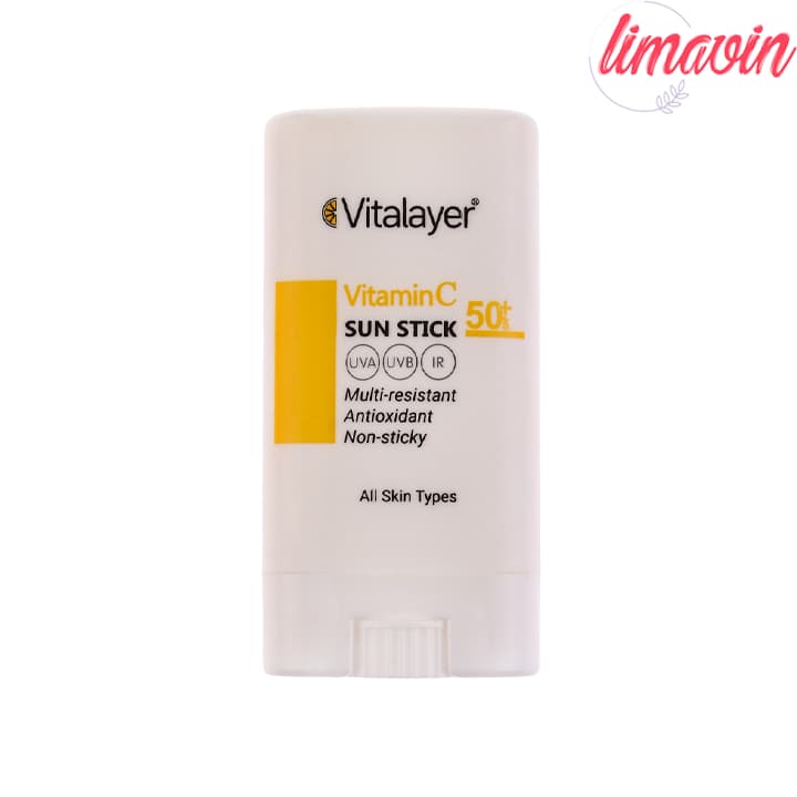 کرم ضد آفتاب استیکی بیرنگ ویتالیر SPF 50 مدل Vitamin C انواع پوست حجم 20 میلی لیتر