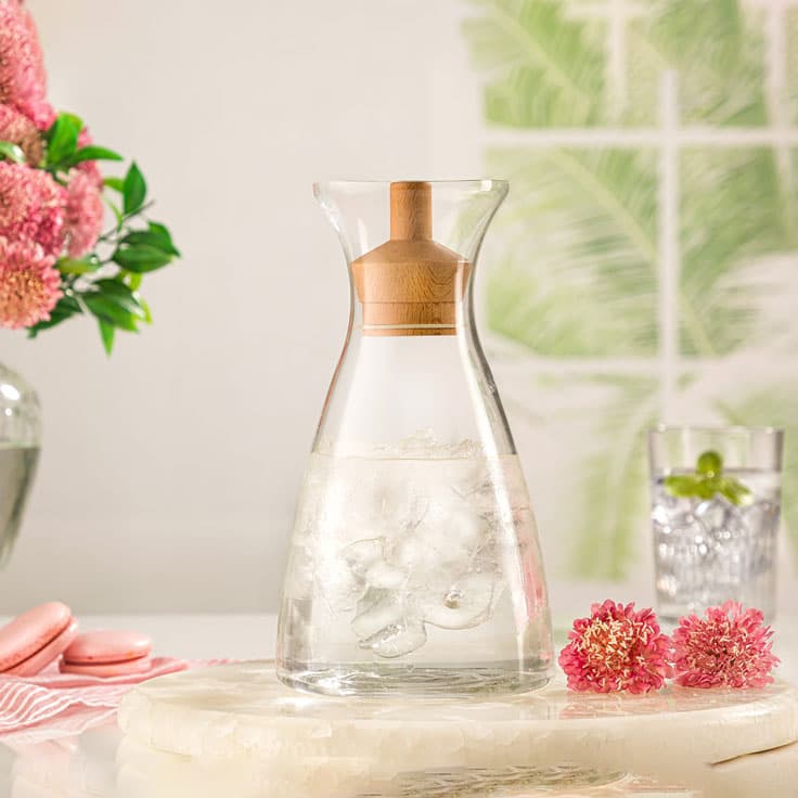 تنگ آب 1 لیتر درب چوبی لیمون (12)/2269
