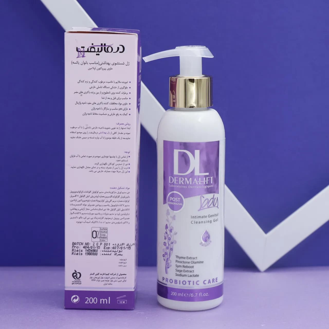 ژل شست وشوی بهداشتی مناسب بانوان یائسه درمالیفت DERMA LIFT و 200میل 92302 — تصویر ۲
