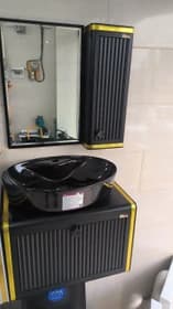 روشویی سرامیکی کابینتی دیواری 70×40 مشکی زرین نیک کد ZN0016 — تصویر ۲