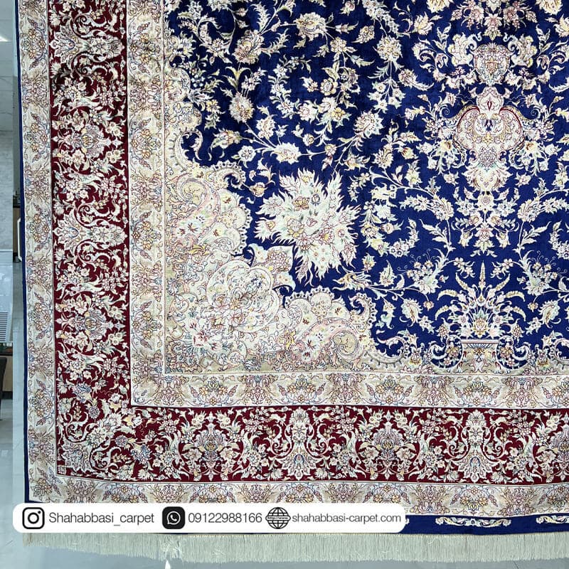 فرش شاهان کد 1200506 سرمه ای — تصویر ۳