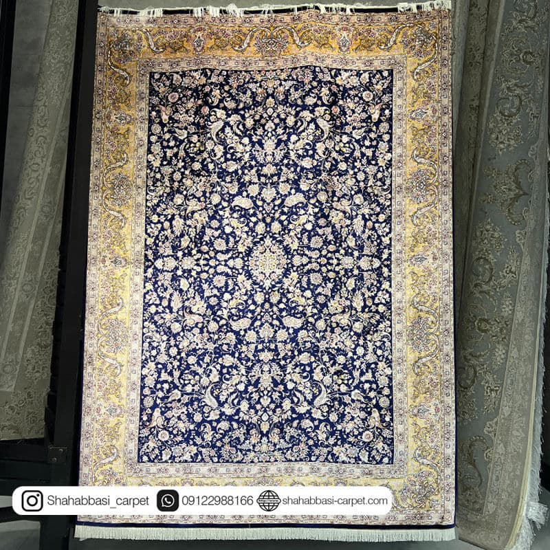 فرش شاهان کد 1200504 سرمه ای — تصویر ۵