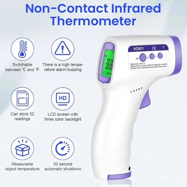 تب سنج لیزری غیر تماسی نوزاد مدل AD801 — تصویر ۲