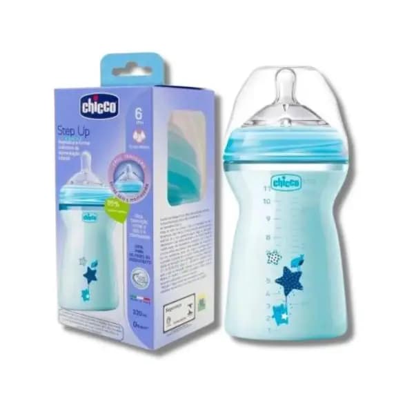 شیشه شیر طلقی 330 میل چیکو مناسب شش ماه به بعد طرح دار