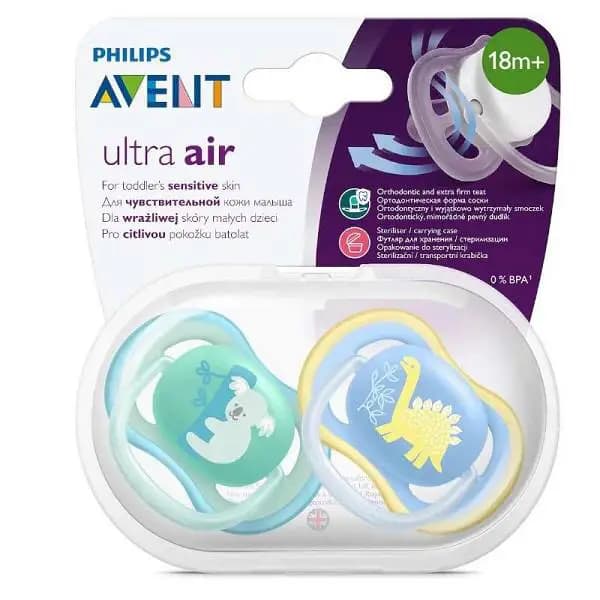 پستانک دو عددی فیلیپس اونت ارتودنسی مناسب برای بالای 18 ماه مدل Ultra Air