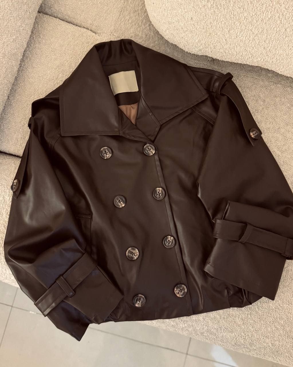 کت کراپ باکسی چرم 🔥