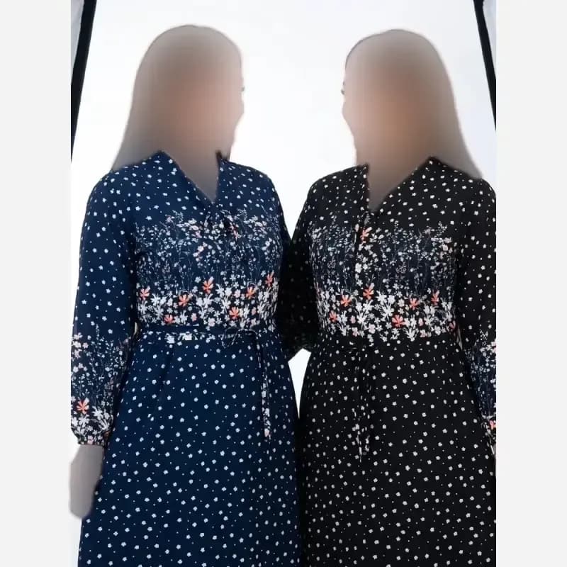 ساحلی زنانه طرح شکوفه جنس فلور بوگاتی فری سایز خنک تابستانه — تصویر ۴