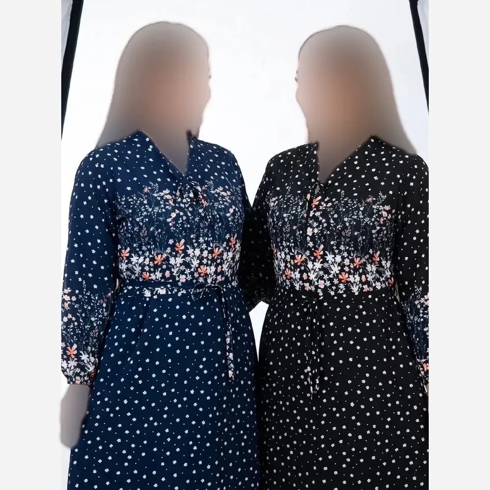 ساحلی زنانه طرح شکوفه جنس فلور بوگاتی فری سایز خنک تابستانه — تصویر ۲