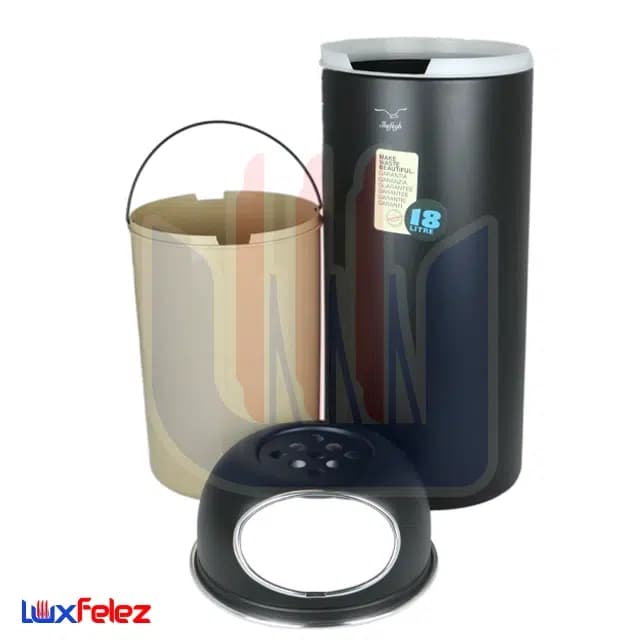 سطل زباله شفق مدل جا سیگاری دار گرد ۱۸ لیتری — تصویر ۵