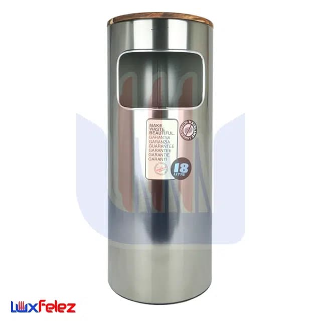 سطل زباله شفق مدل جا سیگاری دار تخت ۱۸ لیتری