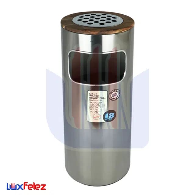 سطل زباله شفق مدل جا سیگاری دار تخت ۱۸ لیتری — تصویر ۲