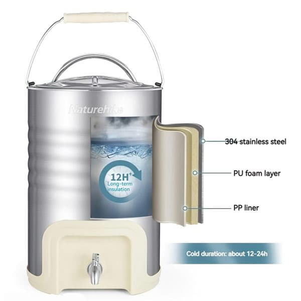 کلمن استیل 10 لیتر نیچرهایک CNH22SN006 — تصویر ۶