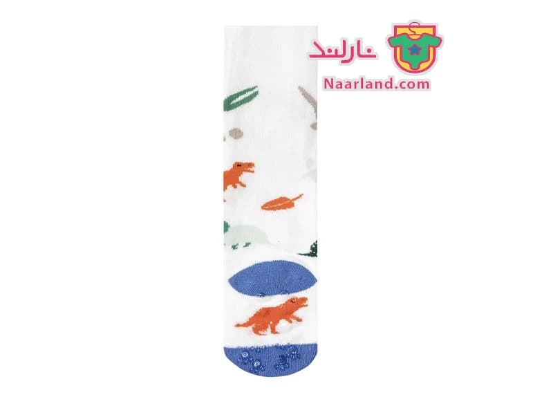 مجموعه ۲ عددی جوراب شلواری نوزادی ترمز دار طرح دایناسور — تصویر ۵