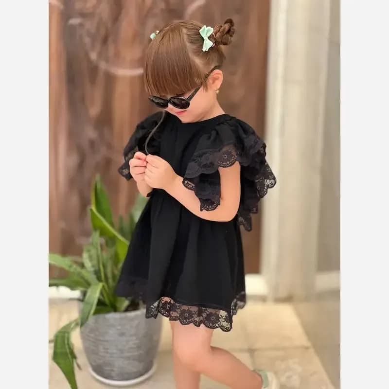 سارافون گیپوری پرنسسی دخترانه جنس موسلین خنک مناسب 2 تا 7 سال — تصویر ۴