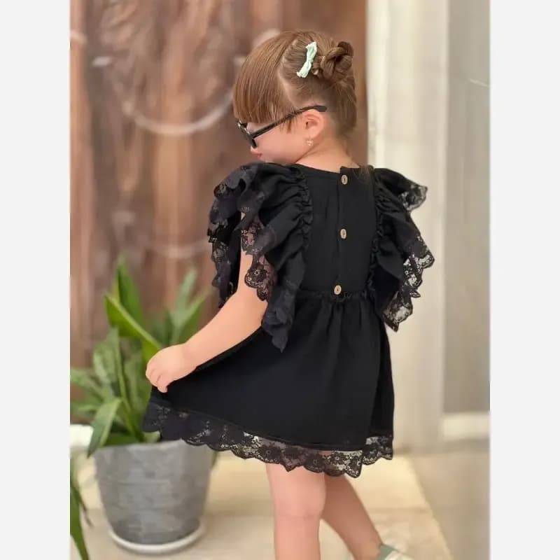 سارافون گیپوری پرنسسی دخترانه جنس موسلین خنک مناسب 2 تا 7 سال — تصویر ۵