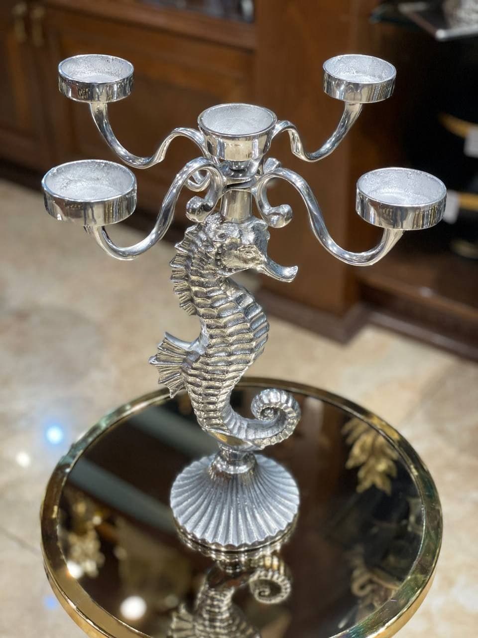 شمعدان ۵ شعله مدل اسب دریایی
