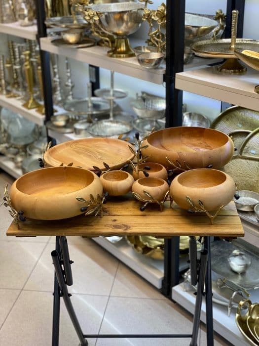 سرویس پذیرایی پنج تیکه چوبی طرح زیتون
