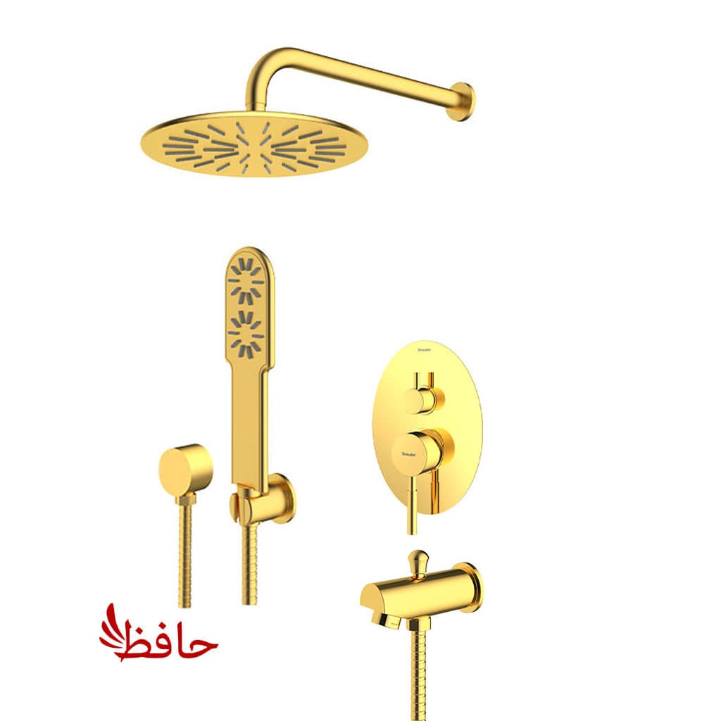 شیر حمام توکار شودر مدل روگن طلایی مات تیپ 4 BRASS