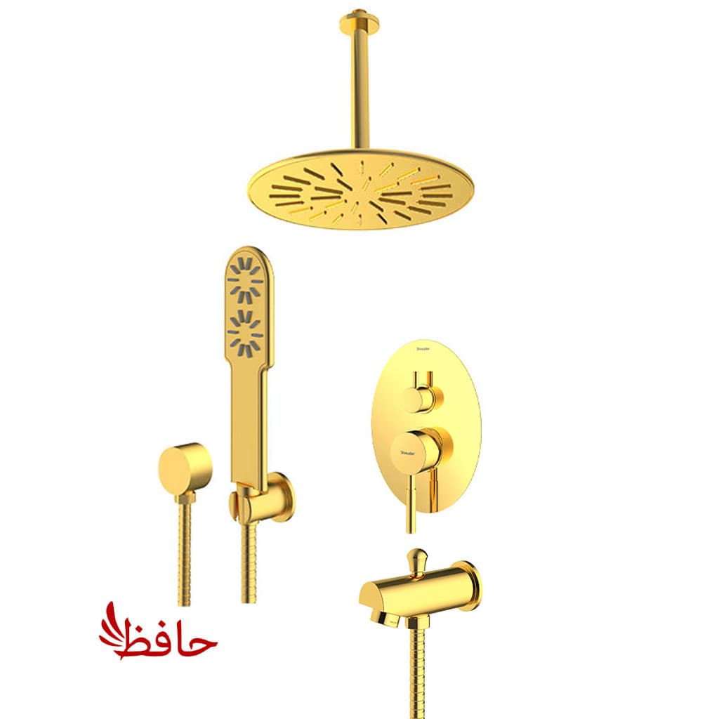 شیر حمام توکار شودر مدل روگن طلایی مات تیپ 4 BRASS — تصویر ۲