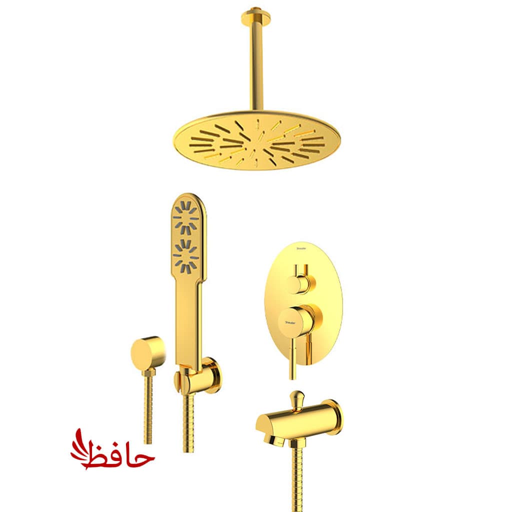 شیر حمام توکار شودر مدل روگن طلایی تیپ 4 BRASS — تصویر ۲