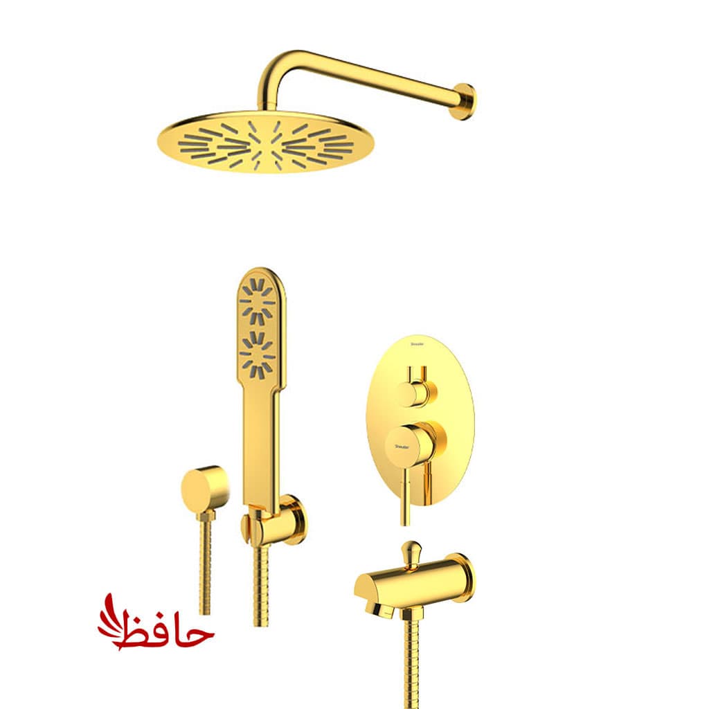 شیر حمام توکار شودر مدل روگن طلایی تیپ 4 BRASS