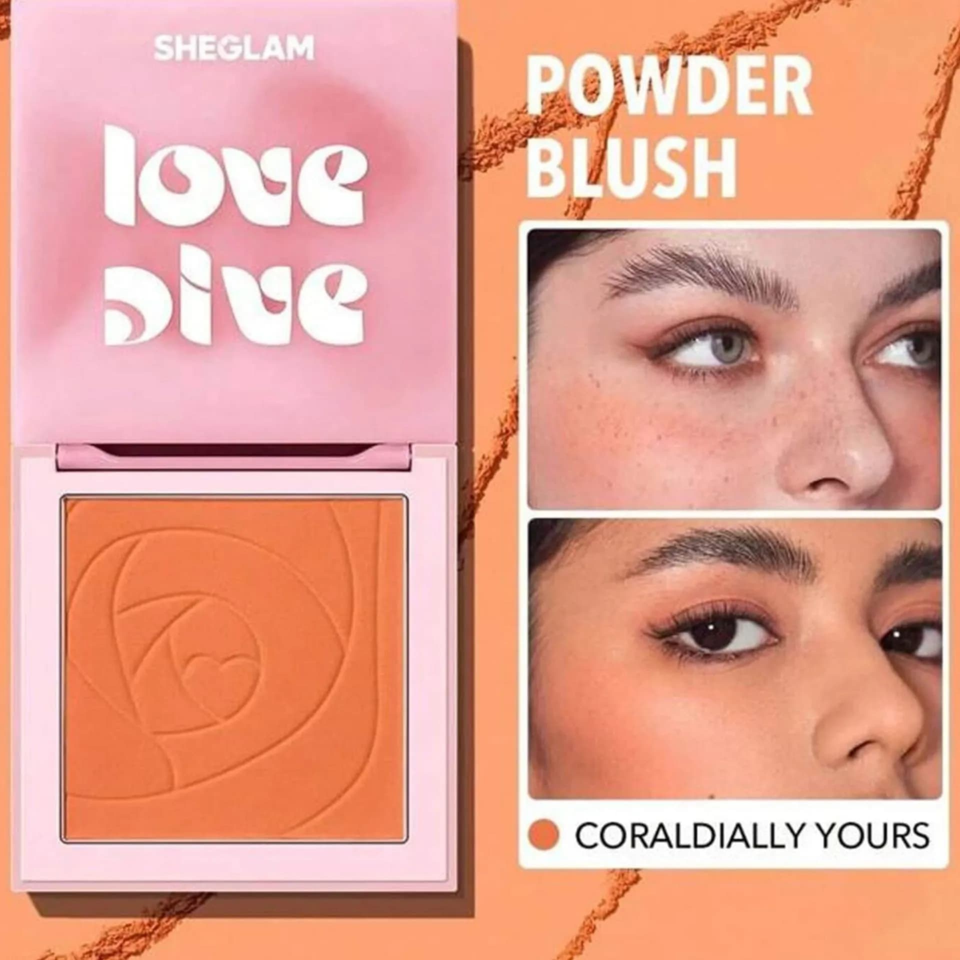 رژگونه پودری مدل Love Dive رنگ CORALDIALLY YOURS شیگلم — تصویر ۲