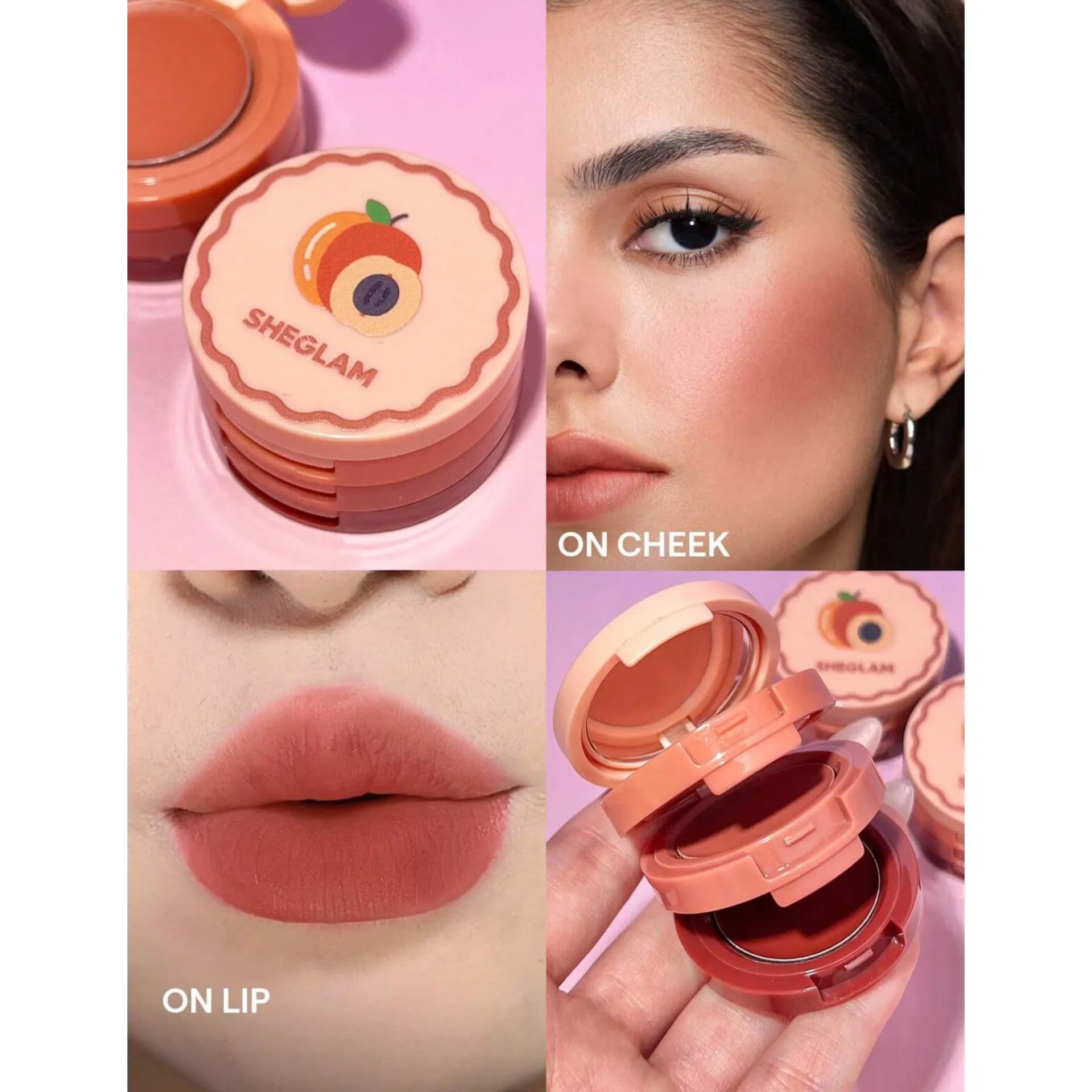رژلب و رژگونه 3 طبقه مدل Lip Cream Stack رنگ Apricot Dream شیگلم SHEGLAM — تصویر ۵