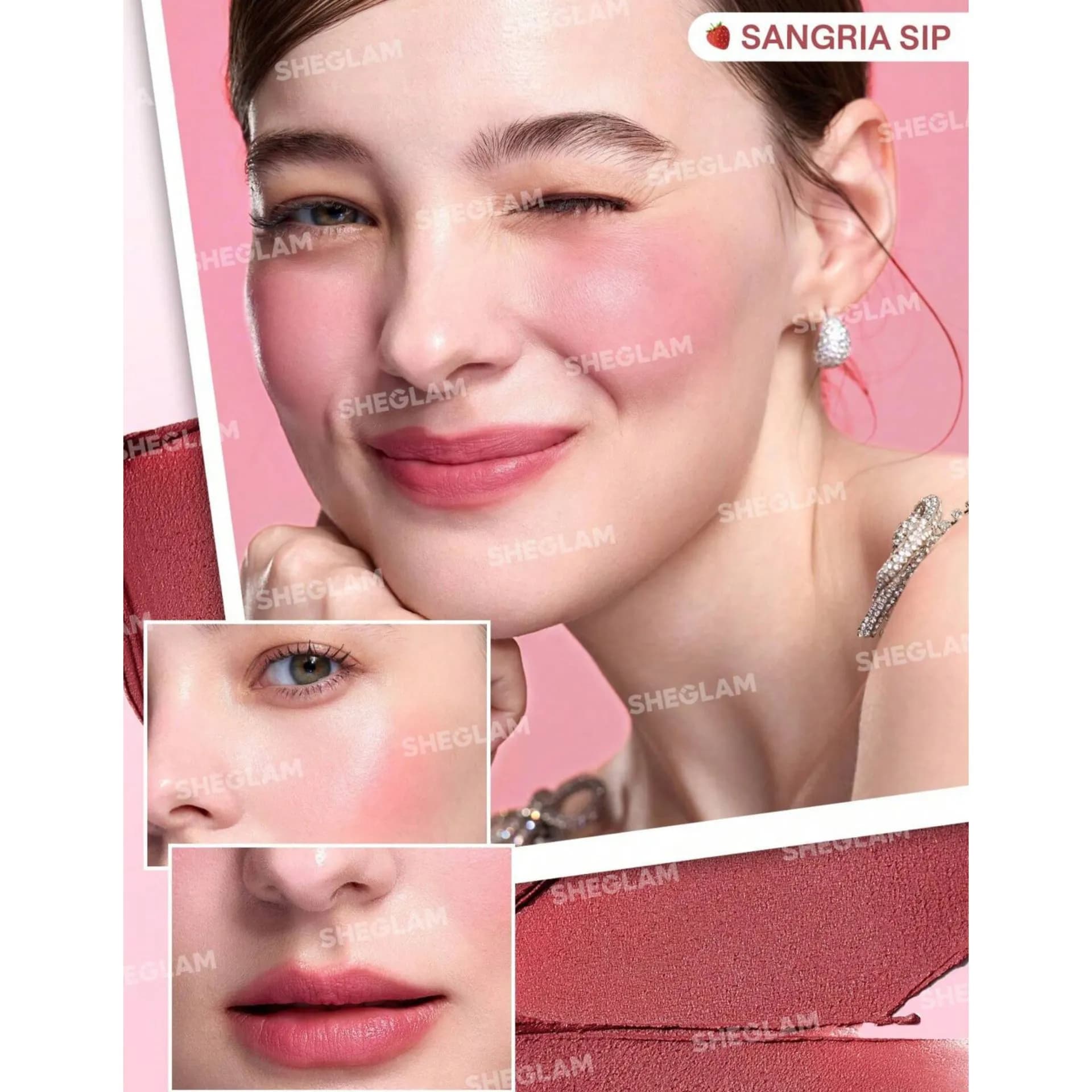 رژلب و رژگونه 3 طبقه مدل Lip Cream Stack رنگ Strawberry Whirl شیگلم — تصویر ۲