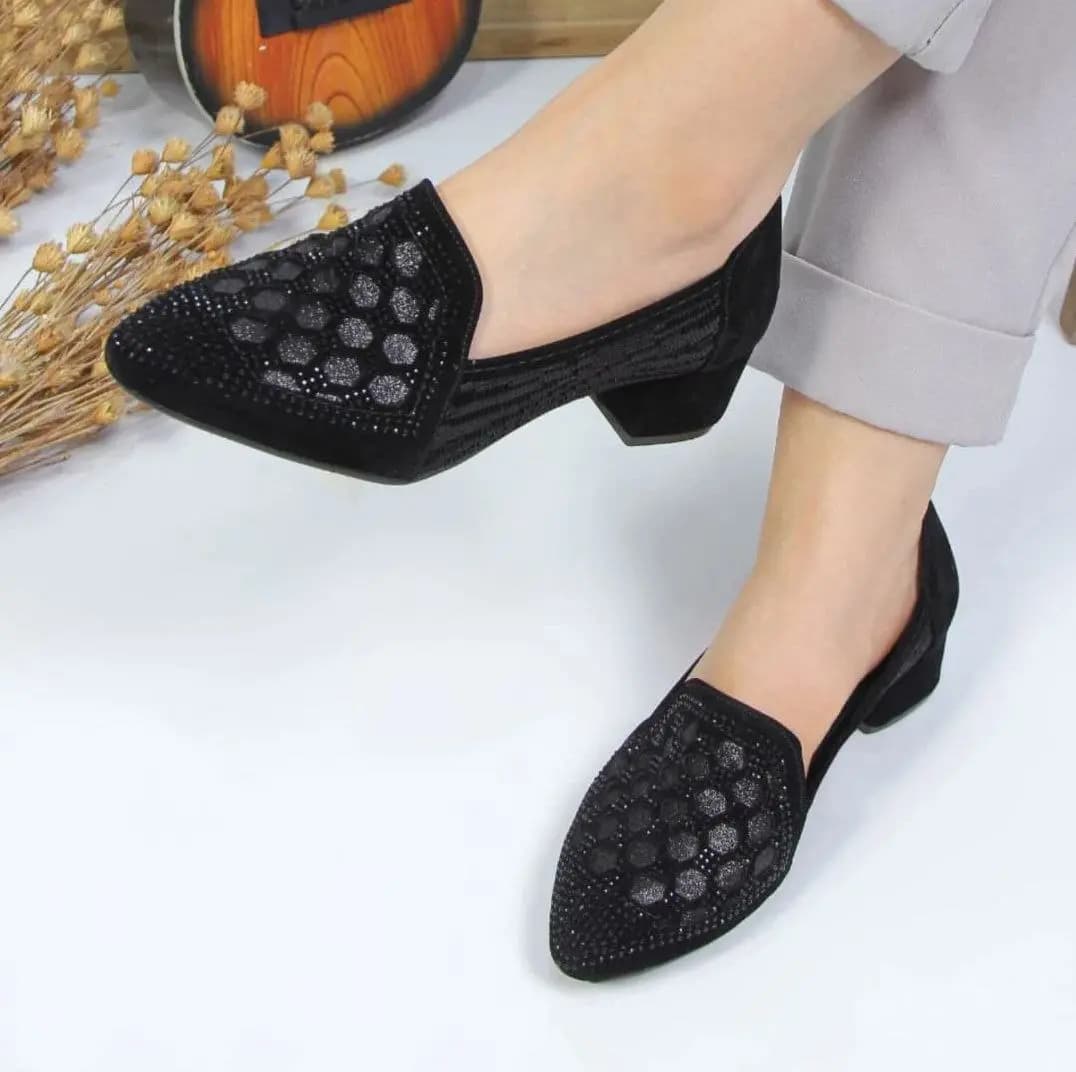 کفش پاشنه دار نگینی کد 6208