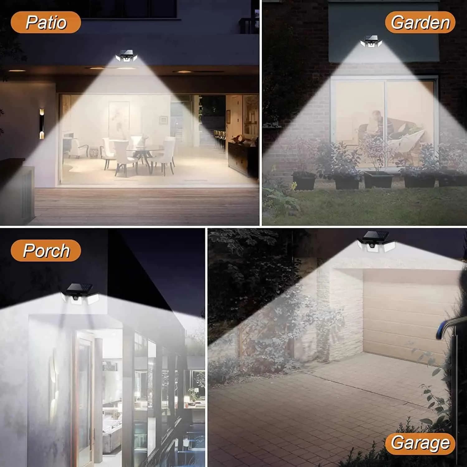 چراغ های خورشیدی FLOWood ، با سنسور حرکت، ضد آب | 118 چراغ LED | قابل تنظیم 360 درجه — تصویر ۸