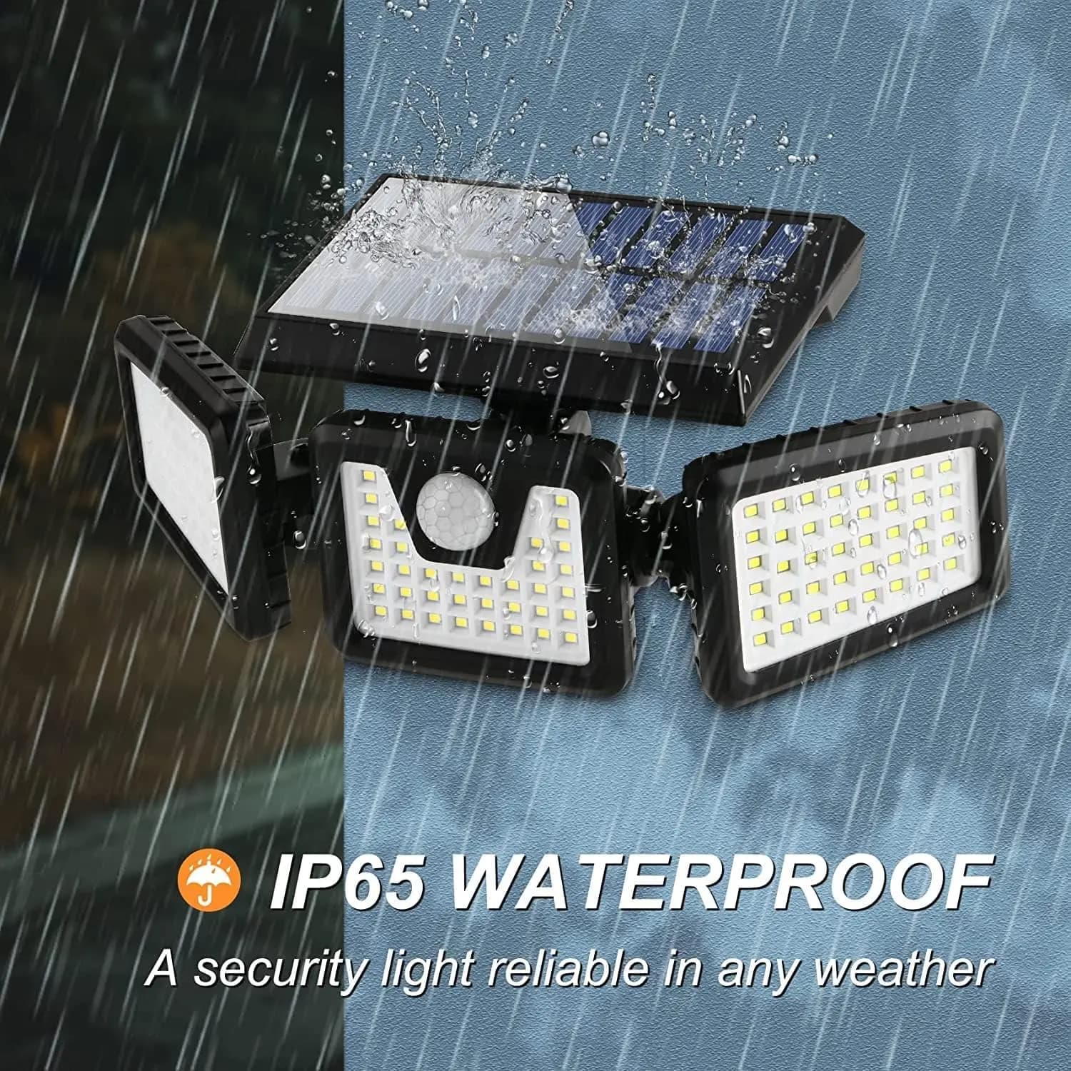 چراغ های خورشیدی FLOWood ، با سنسور حرکت، ضد آب | 118 چراغ LED | قابل تنظیم 360 درجه — تصویر ۵