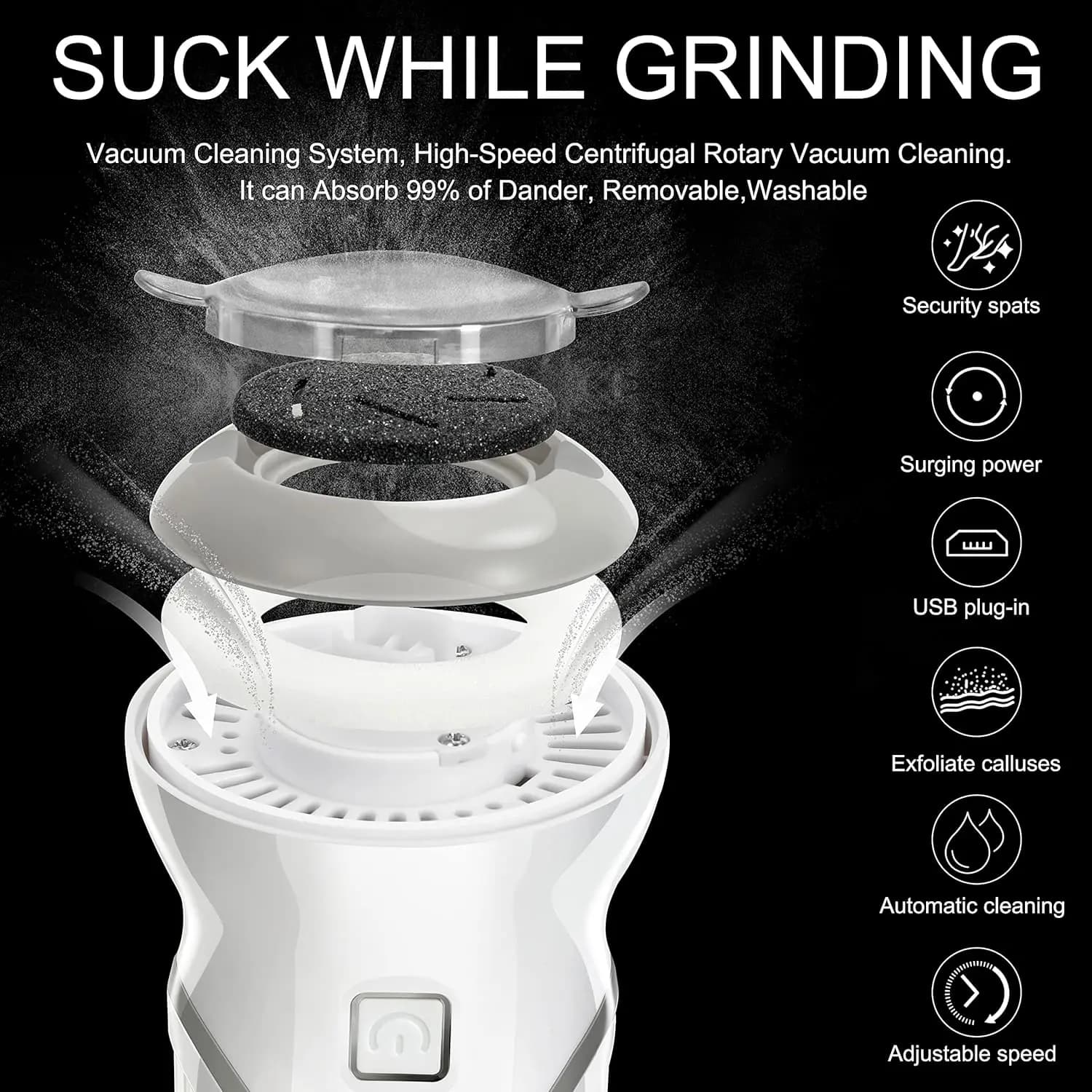 سنگ پا برقی مدل S161, Wireless Portable Foot Sharpener — تصویر ۴