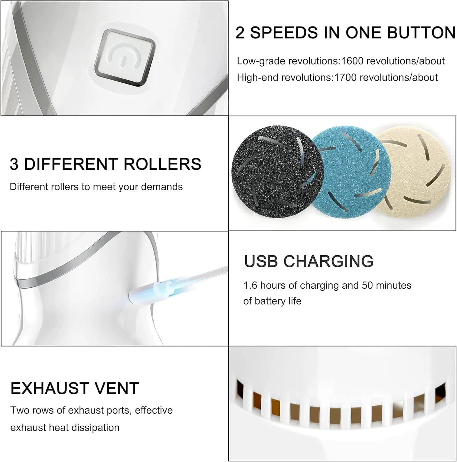 سنگ پا برقی مدل S161, Wireless Portable Foot Sharpener — تصویر ۳