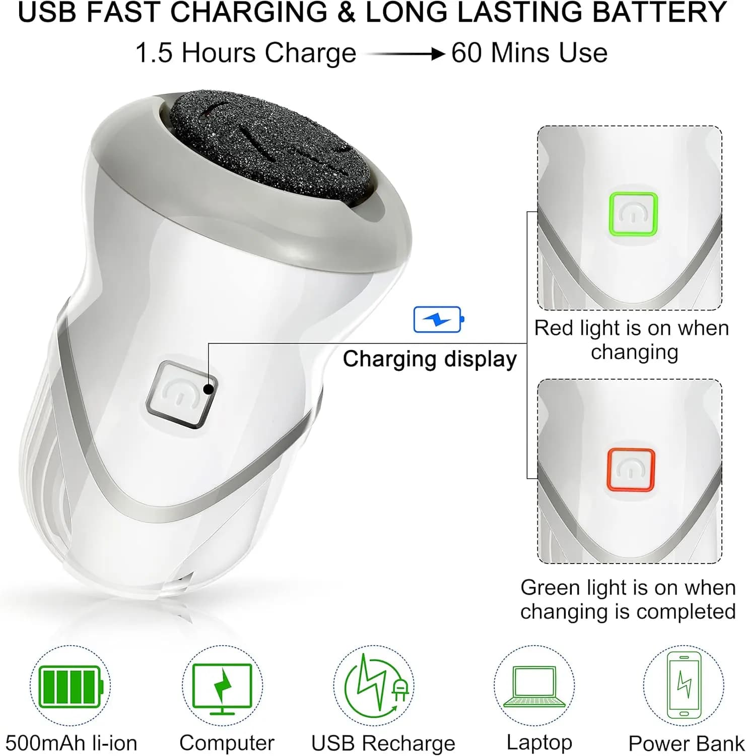 سنگ پا برقی مدل S161, Wireless Portable Foot Sharpener — تصویر ۲