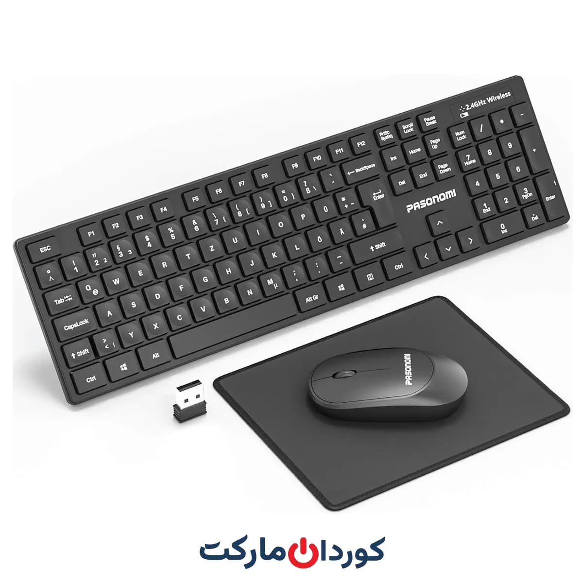 ست کیبورد و ماوس بی سیم سفارش آلمانPASONOMI | KM8205، به همراه ماوس پد