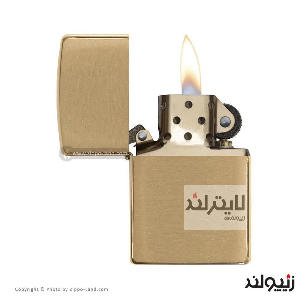 فندک زیپو مدل Armor Brushed Brass کد 168 — تصویر ۲