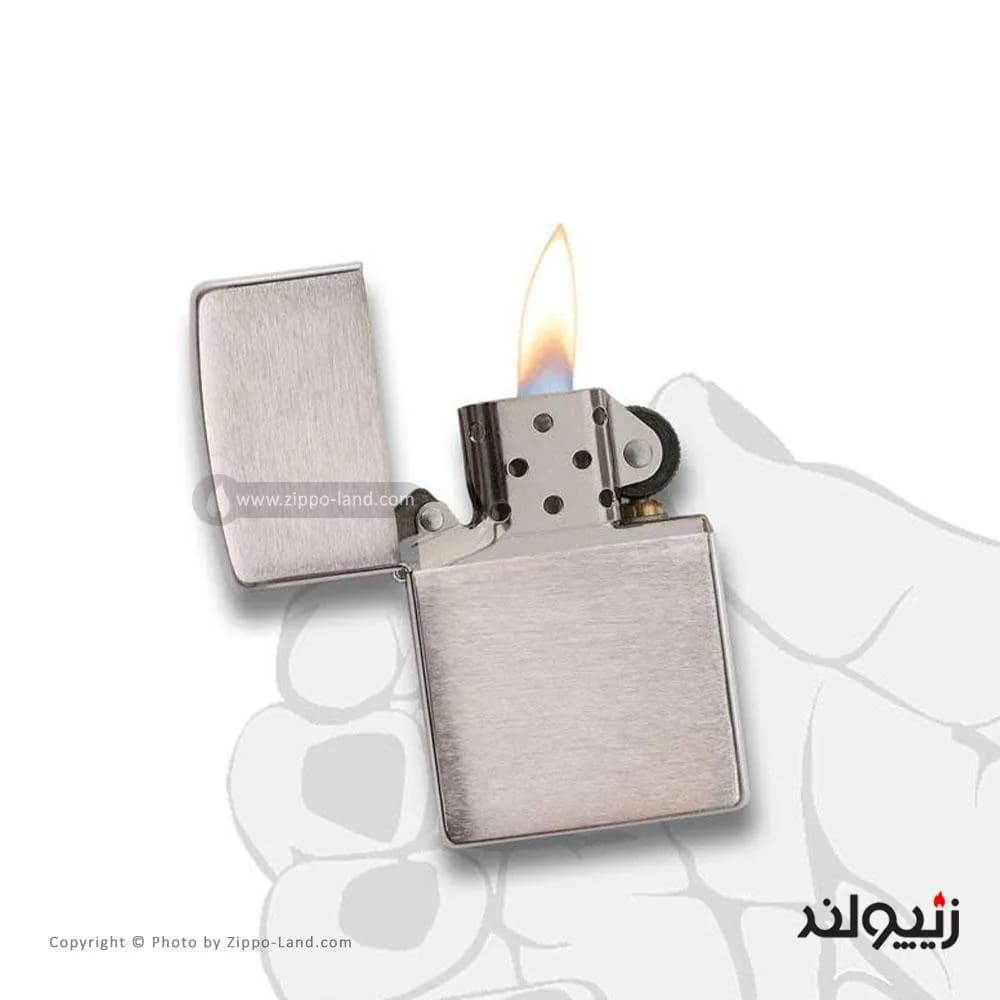 فندک زیپو مدل Armor Brushed Chrome کد 162 — تصویر ۳