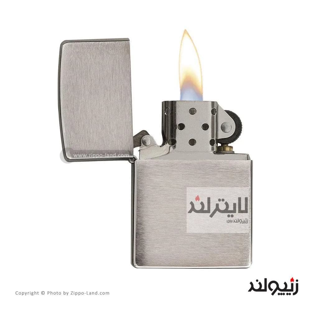 فندک زیپو مدل Armor Brushed Chrome کد 162 — تصویر ۲