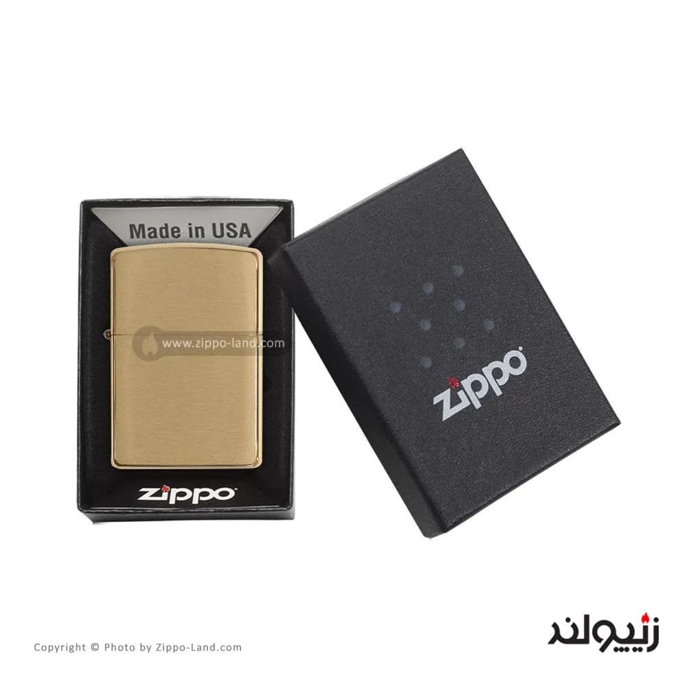 فندک زیپو مدل Brushed Brass کد 204b — تصویر ۴
